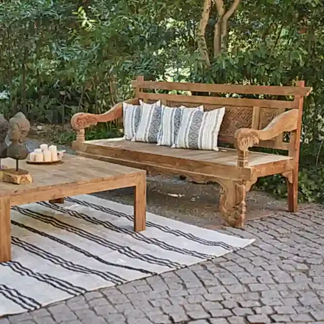 Resim LABİRENT EL OYMASI TEAK BANK